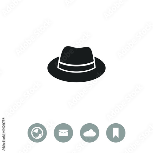 Hat vector icon. Classic headdress symbol.