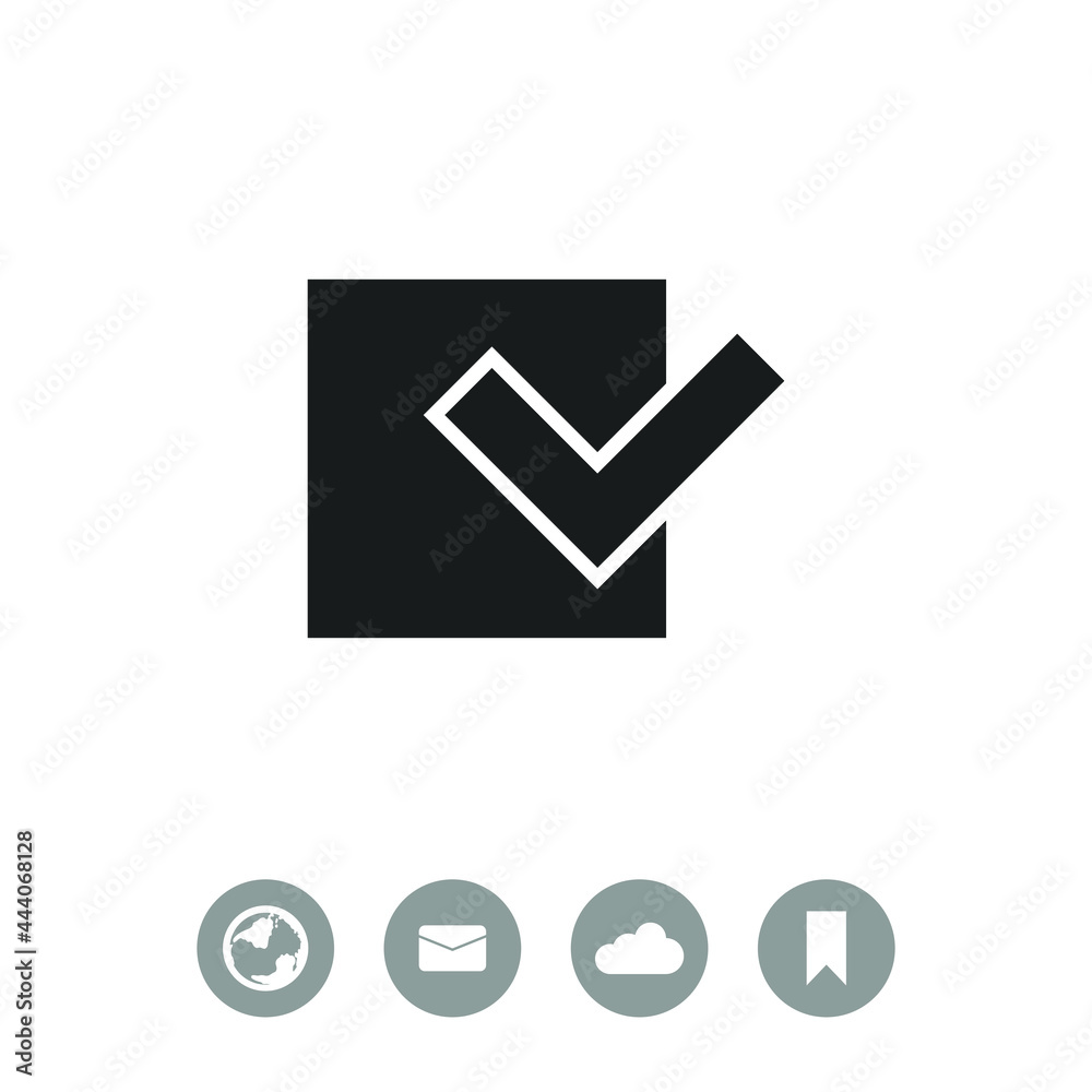 Check mark symbol. Check mark symbol.