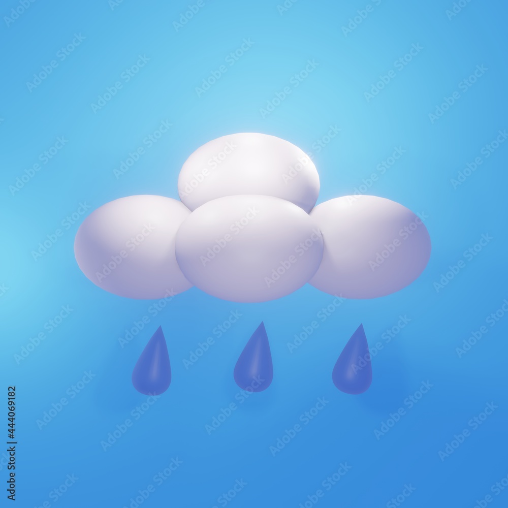3d rendering of a cloud with rain. in the style of cartoon minimalism. Icons for weather forecast. 3d rendering of a cloud with rain. in the style of cartoon minimalism. Icons for weather forecast.