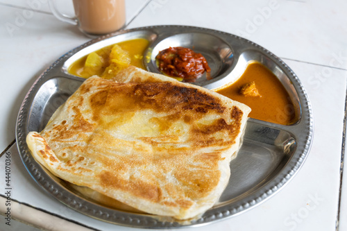 Roti planta is popular breakfast in Malaysia. It is roti canai with added margarine.