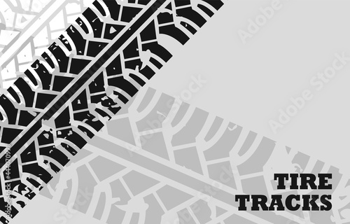 Black car tire tracks background