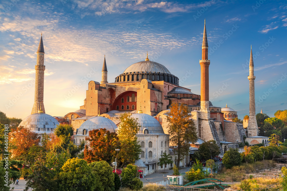 Hagia Sophia, famous landmark of Istanbul, Turkey - obrazy, fototapety, plakaty 