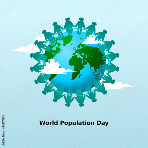 world population day flat vector