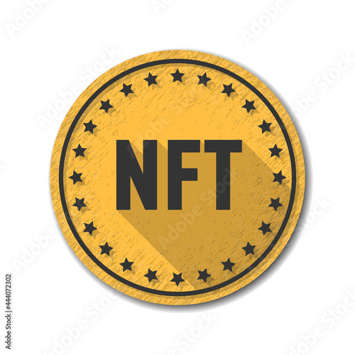 NFT crypto currency Token coin icon button illustration