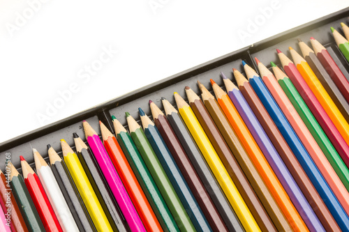 Canvas Print Coloured pencils in a box