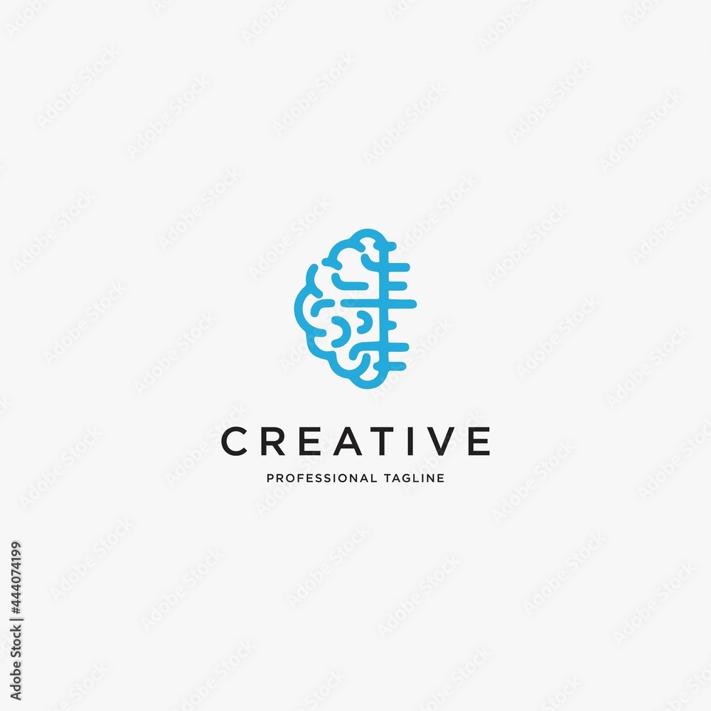 abstract tech brain logo design vector abstract tech brain logo design vector