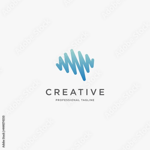 abstract tech brain logo design vector
