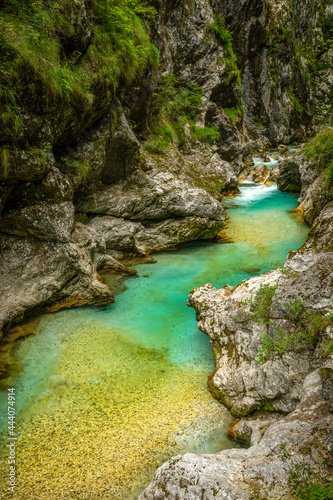 Tolmin Gorge  Tolminska Korita   Soca Valley  Triglav National Park  Slovenia  Europe