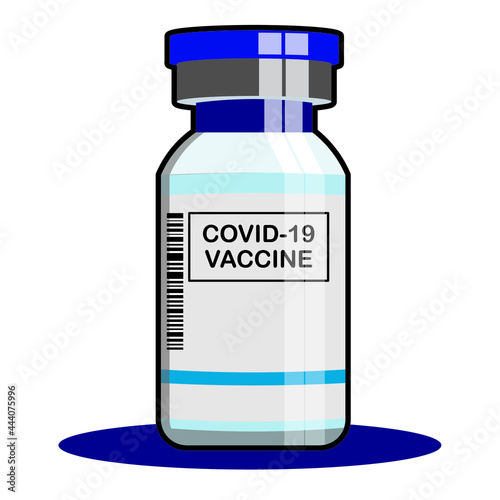 Covid-19 Coronavirus concept. vaccine vial and syringe. pandemic covid-19 outbreak. isolated icon. flat illustration
