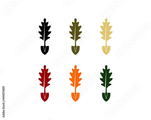 oak leaf and shovel logo