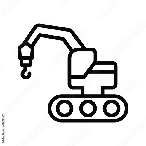 Crane excavator icon