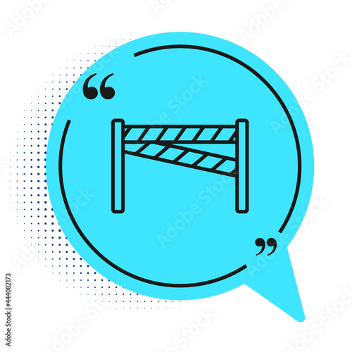 Black line Crime scene icon isolated on white background. Blue speech bubble symbol. Vector