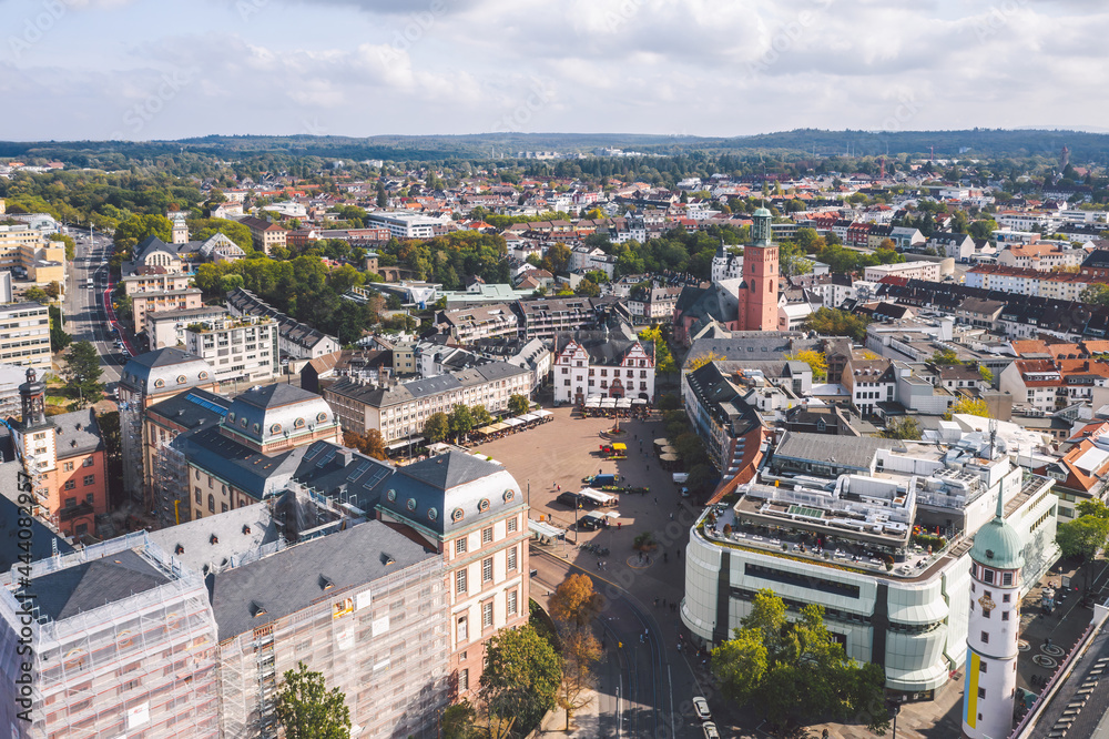 Summer cityscape of Darmstadt, Germany