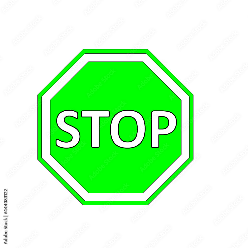 Stop Sign Red Road Traffic Isolated Symbol White Warning Octagon Stop Sign Halt