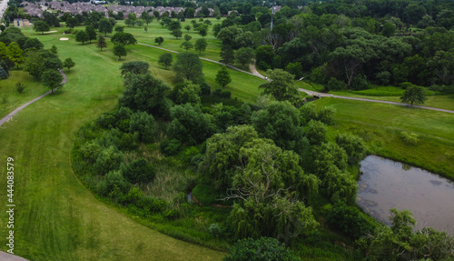Aerial view of golf course and forest. © Lucas