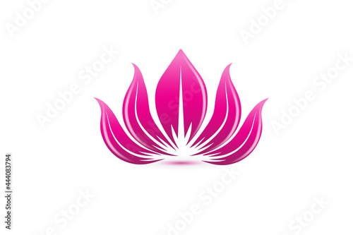 Logo lotus pink flower for spa massage cosmetic industry isolated on black background icon vector web image graphic illustration design