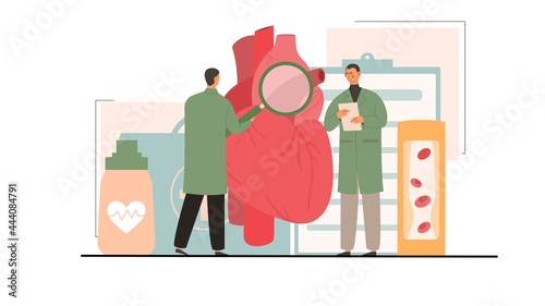 Two male doctors curing atherosclerosis togther in hospital
