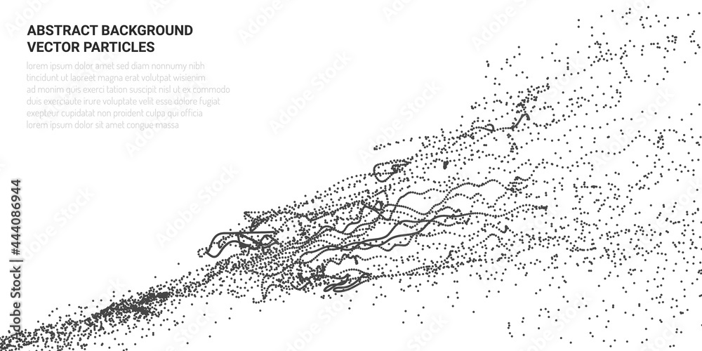 Abstract 3D image with particle flow movement Abstract 3D image with particle flow movement
