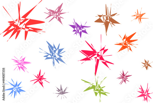Abstract background of colorful geometric spark shapes for summer wallpaper