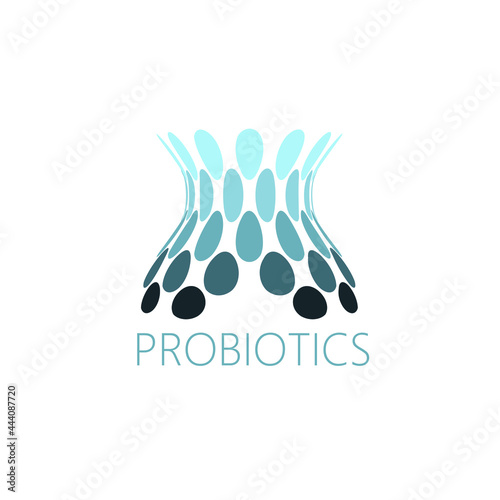 Probiotics logo. Bacteria logo. Concept of healthy nutrition ingredient for therapeutic purposes. Simple flat style trend modern logotype graphic design isolated