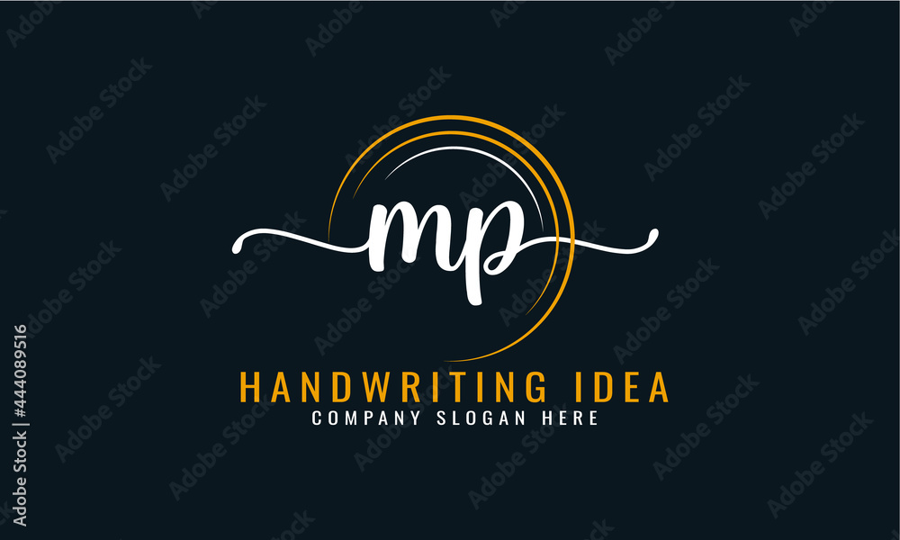 Initial M P, letter handwriting logo Design
 - obrazy, fototapety, plakaty 