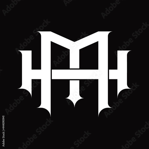 HM Logo monogram with vintage overlapping linked style design template