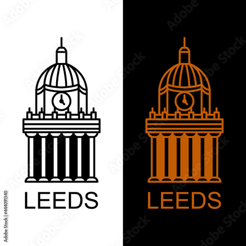 Vector Design Leeds Line art style In Color Black and White
