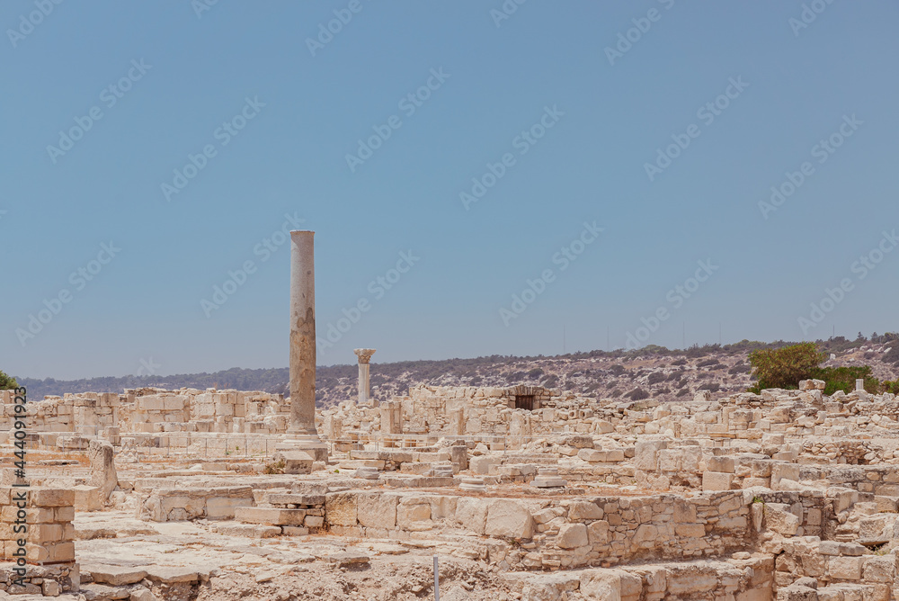 The Agora ancient ruins at the Kourion World Heritage Archaeological site near Limassol, Cyprus