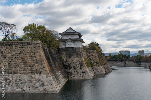 Osaka Castle wall of Castle and canal around the Castle © Tomas Bazant
