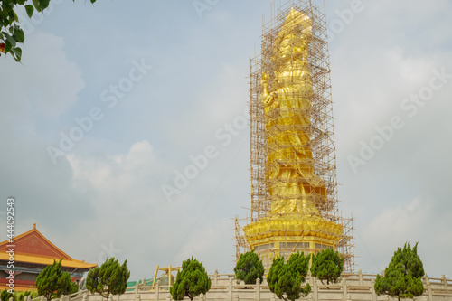 Guanyin Buddha statue under repair