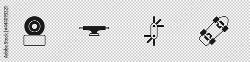 Set Skateboard wheel, , Tool allen keys and icon. Vector