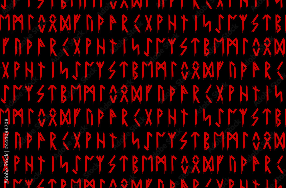 Ethnic Norwegian Icelandic seamless pattern. Runic talismans of the ...