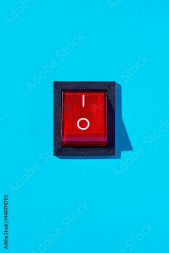 red rocker switch in power-on position photo