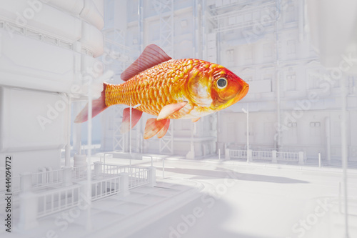 Surreal goldfish photo