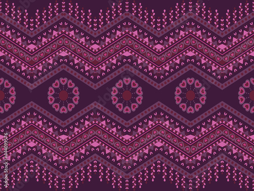 Heart and leaf ethnic seamless pattern background. Design for carpet,wallpaper,clothing,fabric ,etc.