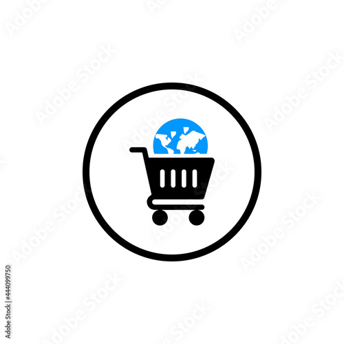 Global, cart, shopping, e-commerce, basket icon