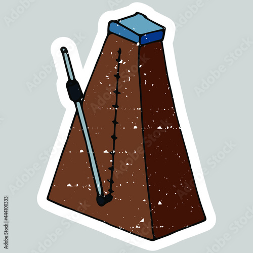 hand drawn metronome illustration in doodle style