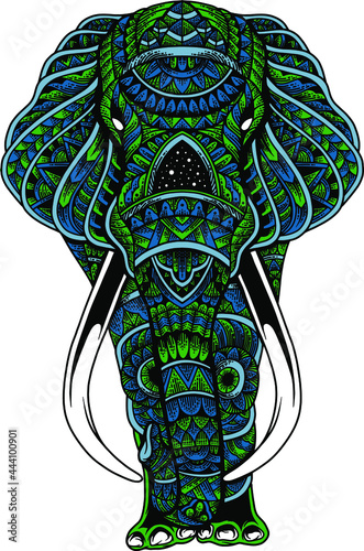 elphant zentangle vector illustration for t shirt, mug, sticker, apparel or your bussines like you want photo