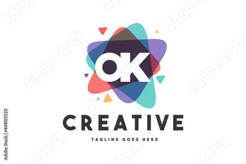 OK Logo. Usable for Business Logo. Flat Vector Logo Design Template Element.
