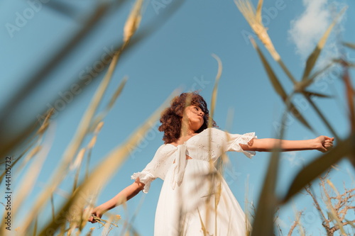 Woman surrounded by nature