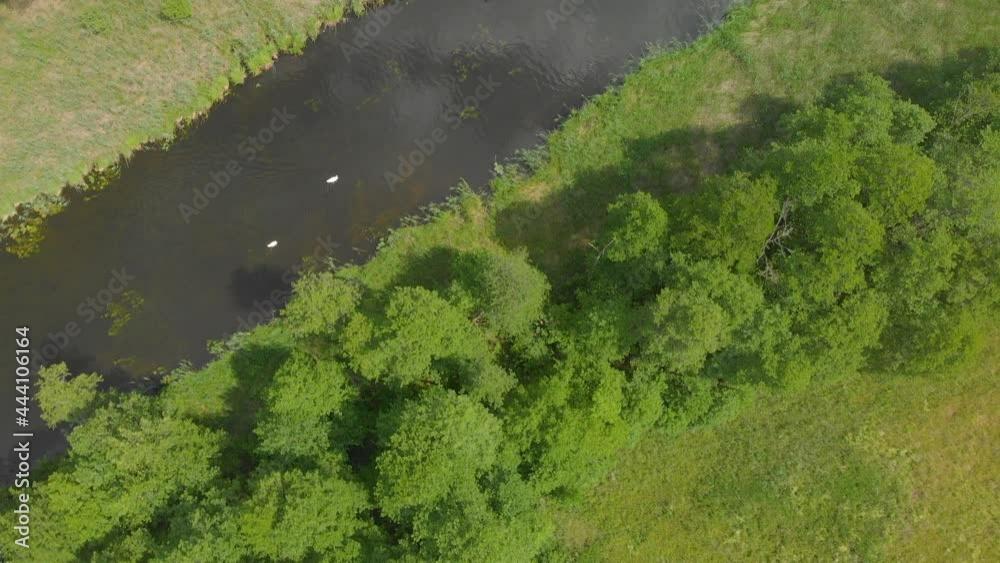 beautiful landscape with a small meandering river (aerial shot) beautiful landscape with a small meandering river (aerial shot)