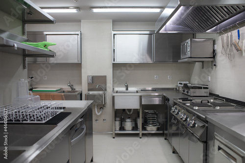 Brand new professional kitchen in a restaurant  photo