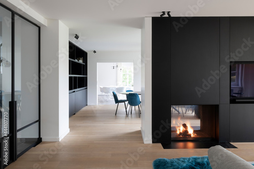 Fire place in living room photo