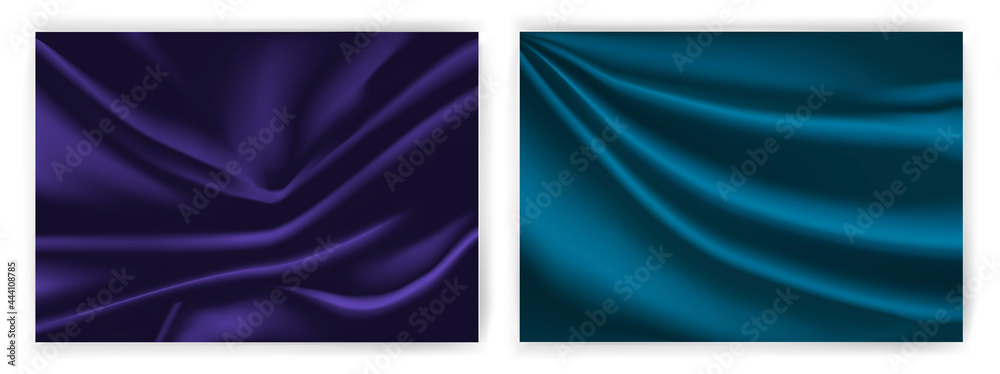 Fototapeta premium Wrinkled cloth texture set. Concept 3d realism two vector illustration eps 10.