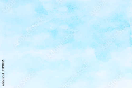 Blue sky and white cloud vector nature background. Watercolor clouds in sky vector illustration 