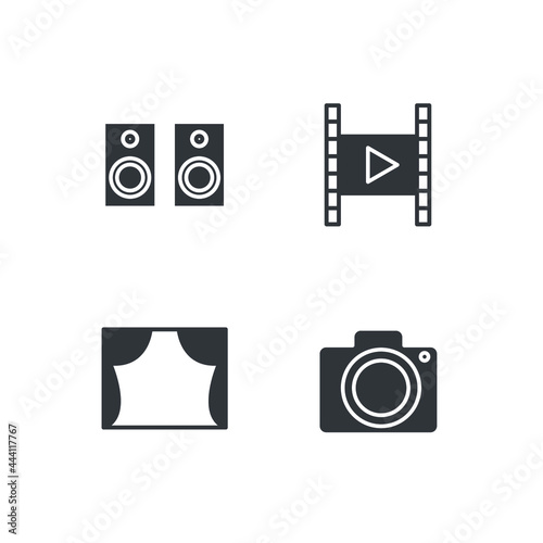 entertaiment set icon, isolated entertaiment set sign icon, vector illustration