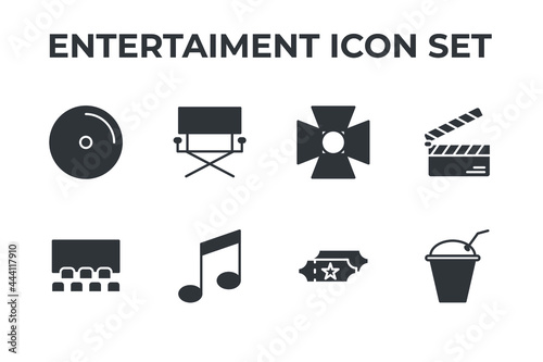 entertaiment set icon, isolated entertaiment set sign icon, vector illustration