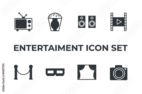 entertaiment set icon, isolated entertaiment set sign icon, vector illustration