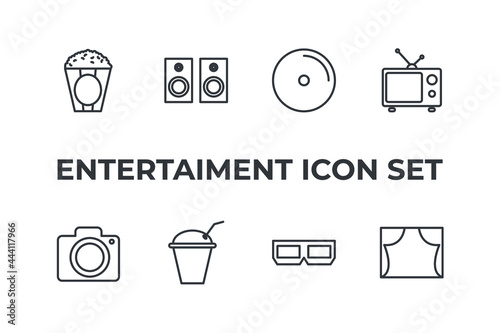entertaiment set icon, isolated entertaiment set sign icon, vector illustration