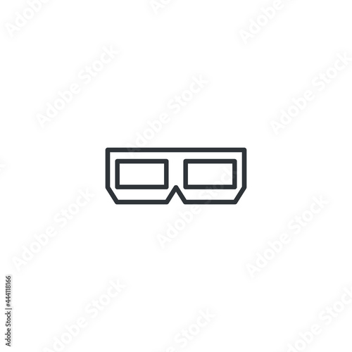 isolated 3d glasses sign icon, vector illustration